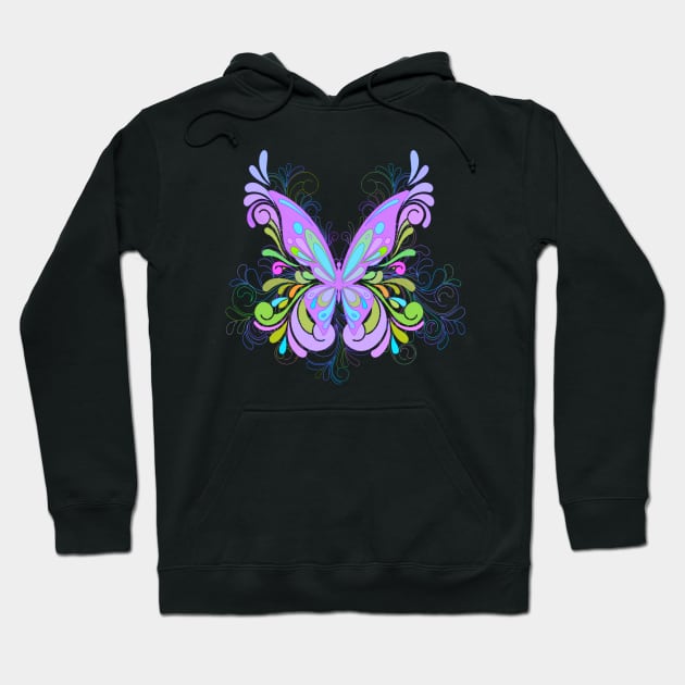 Elegant Butterfly Purple Hoodie by AlondraHanley